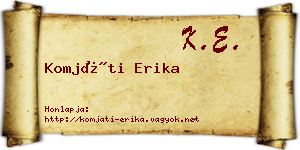 Komjáti Erika névjegykártya