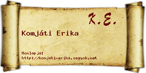 Komjáti Erika névjegykártya